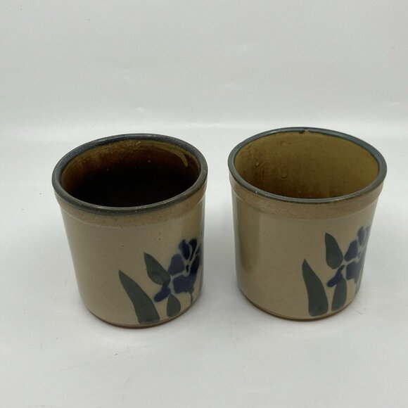 Monroe Salt Works Pottery Mugs Iris Handmade Art Studio Pottery Coffee Cup 4" - Picture 2 of 12